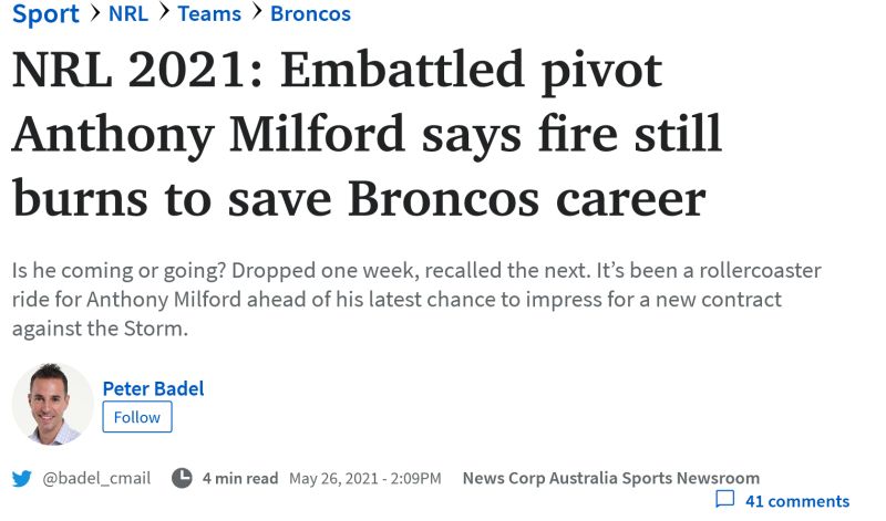 Milf sets Broncos record straight 2