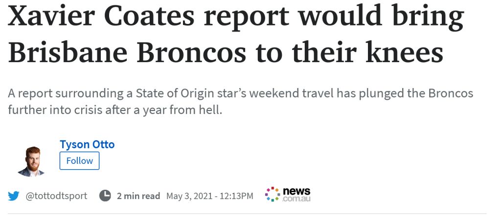 Report would bring Broncos to their knees