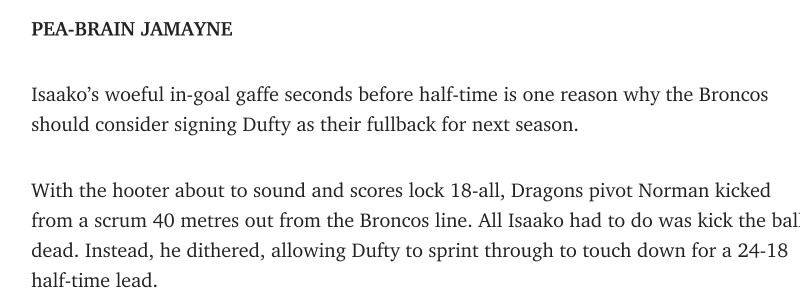 ScreenScreenshot 2021 06 04 at 15 23 26 Broncos pick up pace in pursuit of unwanted Dragon