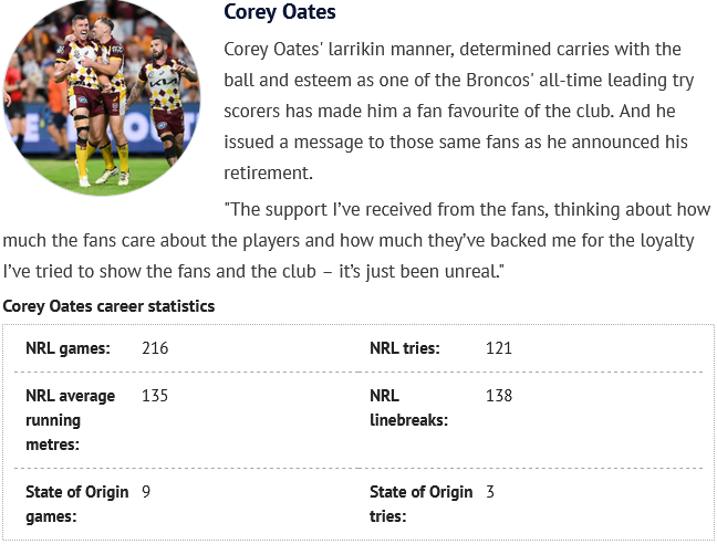 Screenshot 2024 10 10 at 10 27 24 NRL 2024 Brisbane Broncos Corey Oates retires