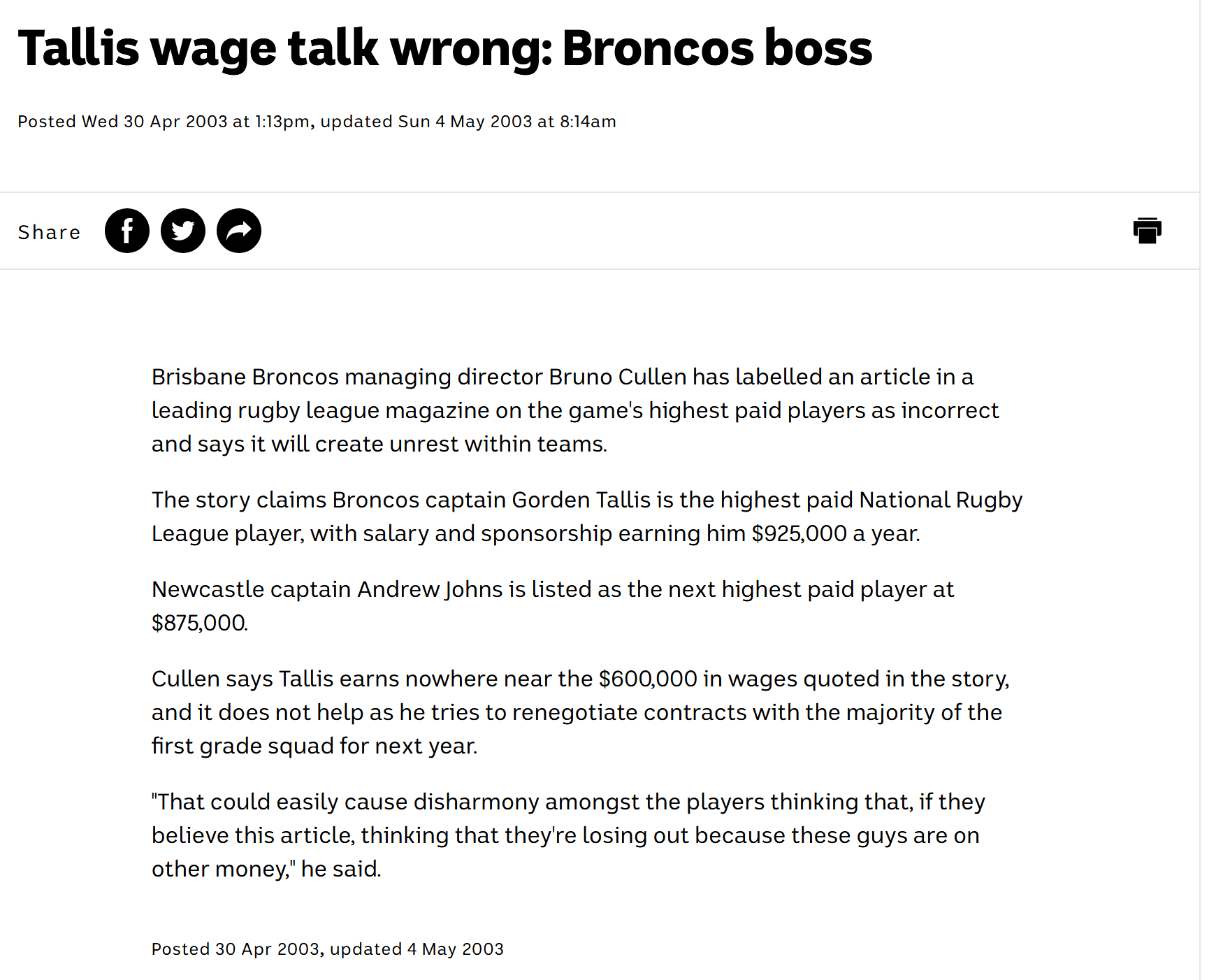 Screenshot 2020 07 17 Tallis wage talk wrong Broncos boss