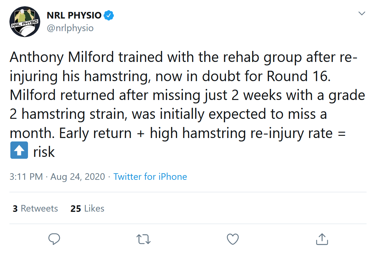 Screenshot 2020 08 25 NRL PHYSIO on Twitter